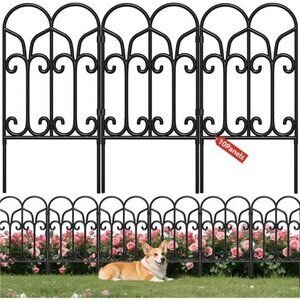 10 Panels 22in(H)×10ft(L) Decorative Garden Fences and Borders for DogsNo Dig